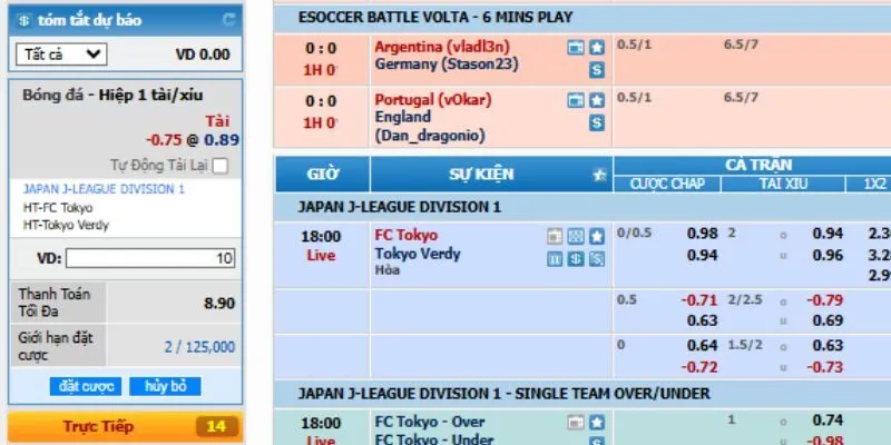 Cách tính thắng thua khi cược tài xỉu hiệp 1